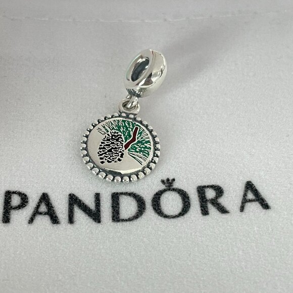 Pandora Winter Pine Tree Cone Dangle Charm S925 Maine State Exclusive - Picture 1 of 4